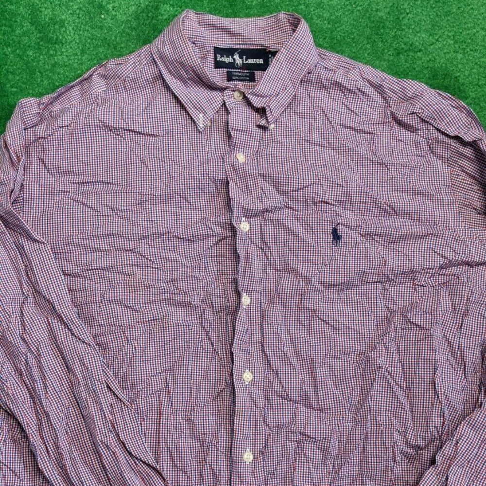ralph lauren Long Sleeve Button Up Shirt 17 36/37 Yarmouth.b6